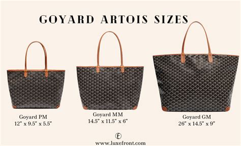 goyard pm dimensions|goyard pm vs gm.